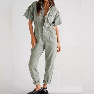 EUC Free People Sage Green Jumpsuit